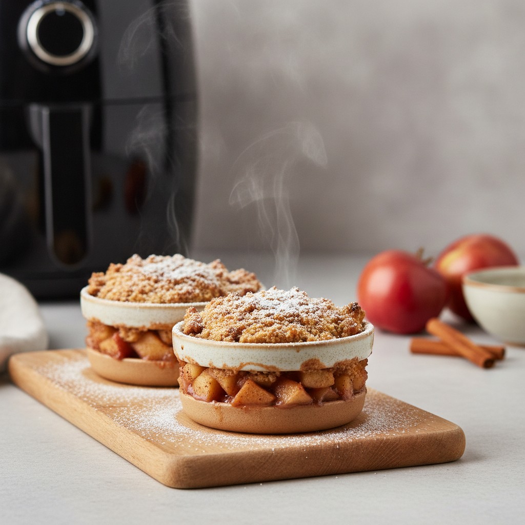 Crumble Pommes Cannelle à l'Air Fryer : Fondant, Croustillant, Prêt en 20 Min