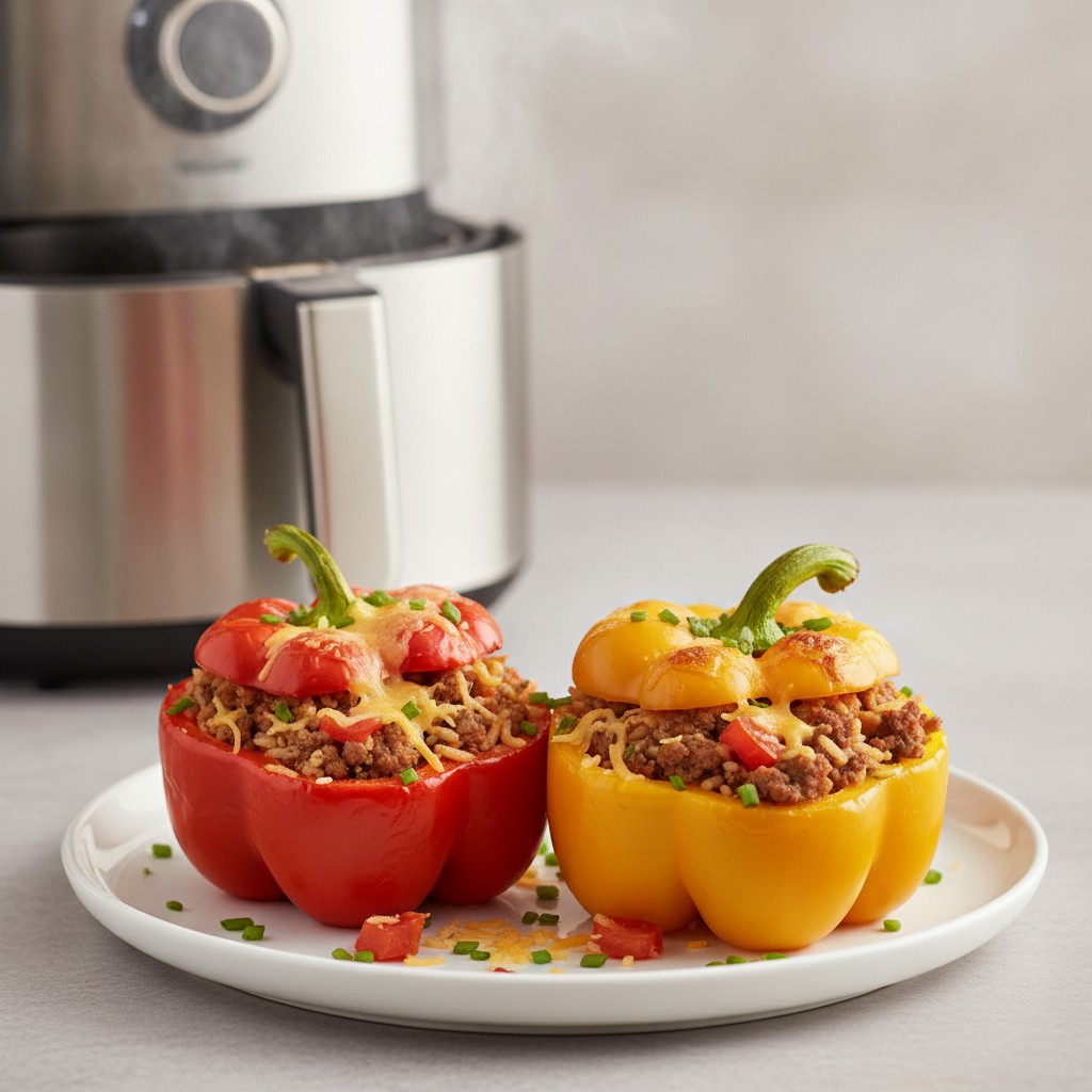 Poivrons Farcis au Bœuf Haché à l'Air Fryer : Recette Facile et Fondante